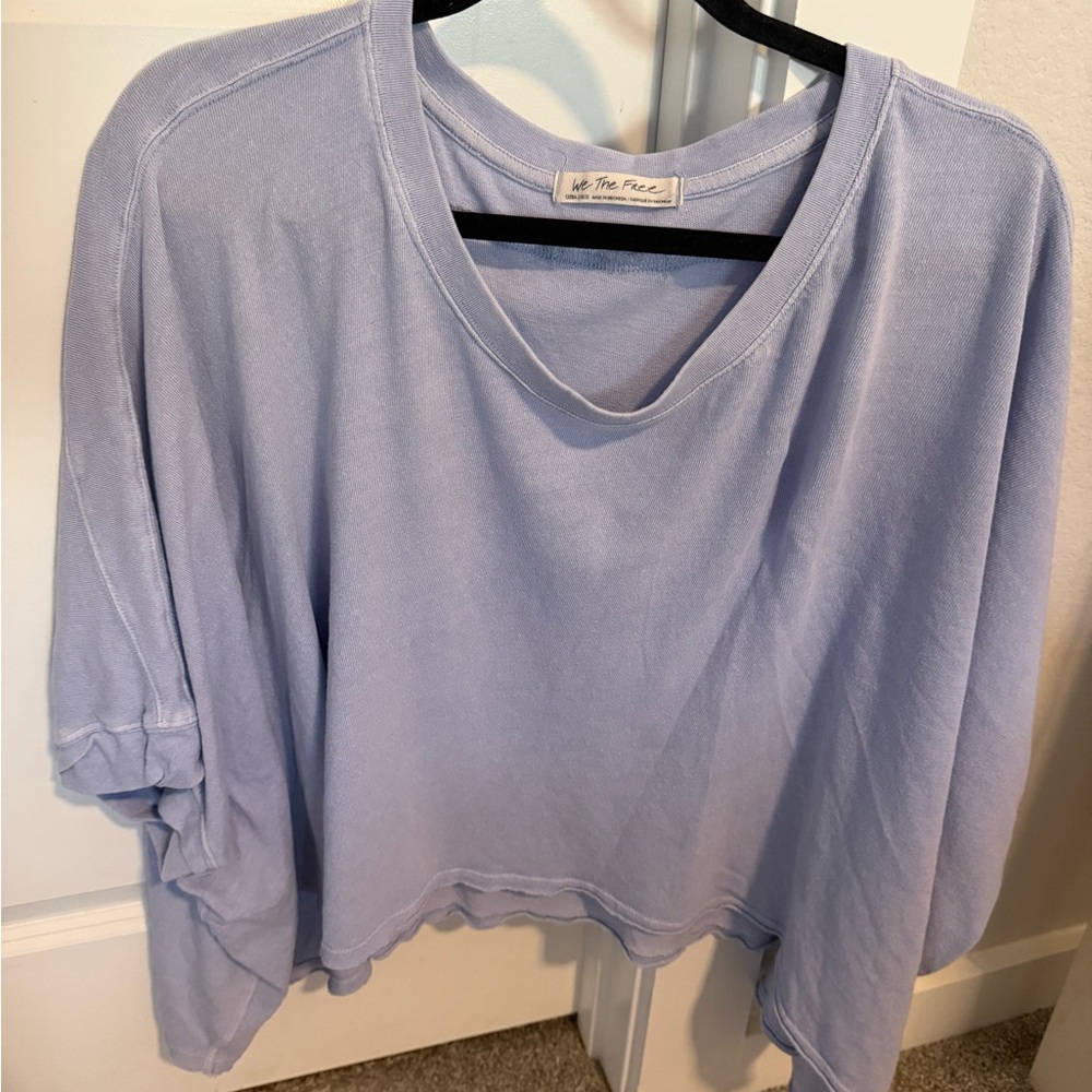 Free people Light Blue cropped tee